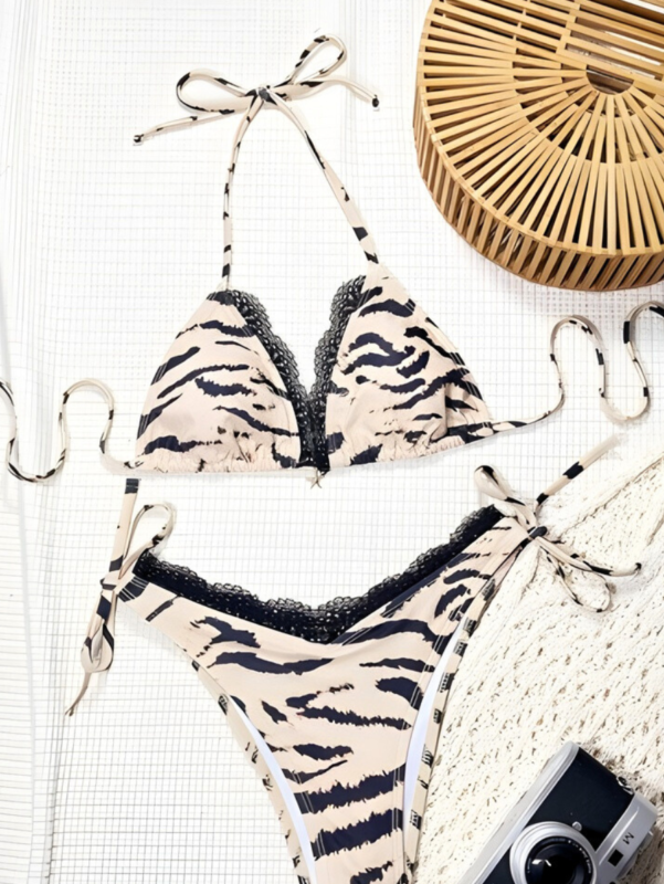 Sizzle in Summer - Wild Zebra triangle string bikini set