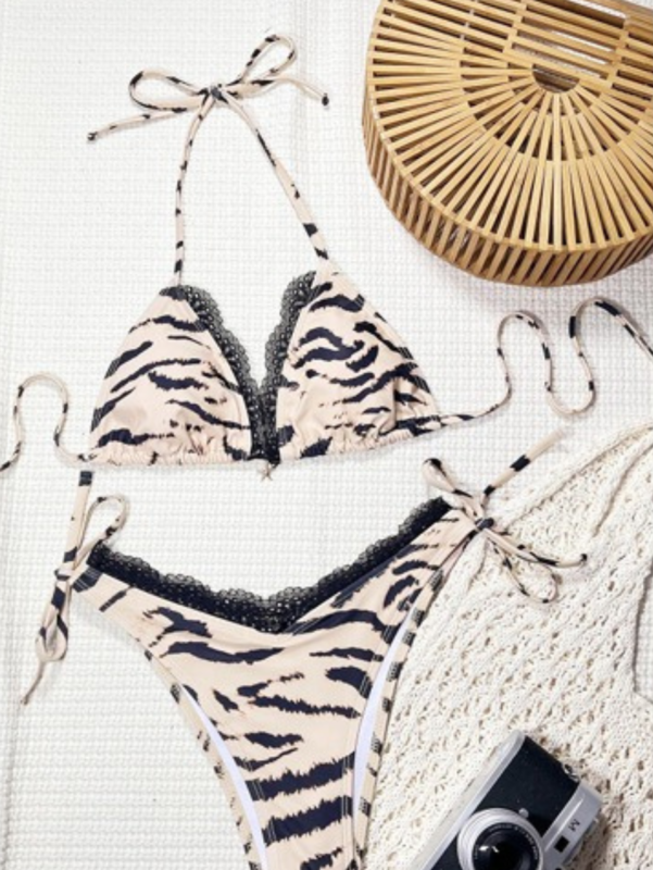 Sizzle in Summer - Wild Zebra triangle string bikini set