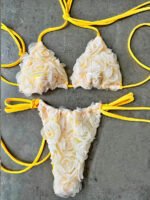 3D Rose Triangle Bikini Set