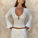Crochet Lace-Up Two‑Piece Set