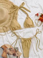 Pearl Accent Luxe Halter Bikini Set - Image 2