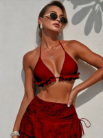 Ruffle Lace Halter Bikini Set - Image 3