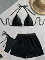 Starfish Charm Bikini & Mesh Shorts Set – Beach Chic Three‑Piece