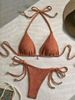 Textured Tie‑Side Triangle Bikini Set – Summer Essentials - Image 3
